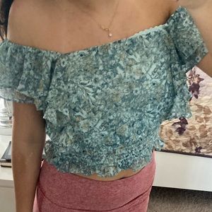 Chelsea & Violet shirt with blue flowers